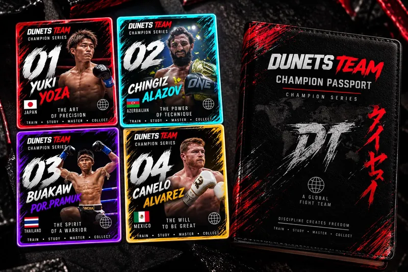 Визуальная концепция Champion Series: карточки бойцов и паспорт