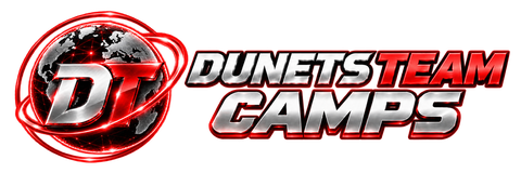 Dunets Team Camps — красная планета DT и название справа